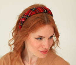Tartan headbands  Back to school headband Adult headband Handmade headband Soft headbands Trendy headband