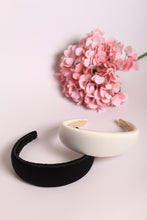 Black silk headband,padded headband,Wide Padded headband,classic headband,black satin headband