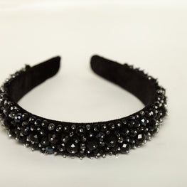 Beaded headband Crystal headband Jewelled headband Embellished headband Black beaded headband