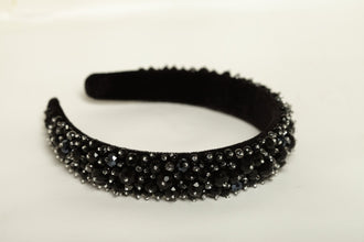Beaded headband Crystal headband Jewelled headband Embellished headband Black beaded headband